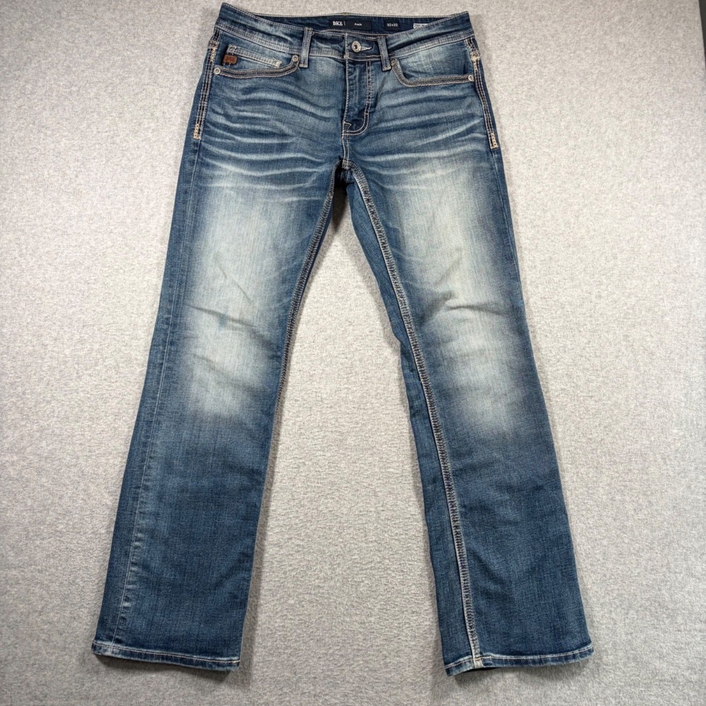 BKE Aiden Jeans Men 32x32 Blue Denim Slim Fit Bootcut Durable Wear Western